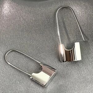 White Gold Over Titanium Earrings